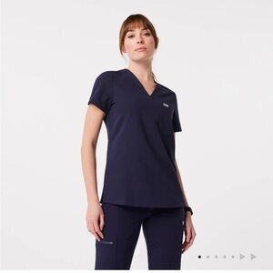 Figs Catarina Scrub Top Navy